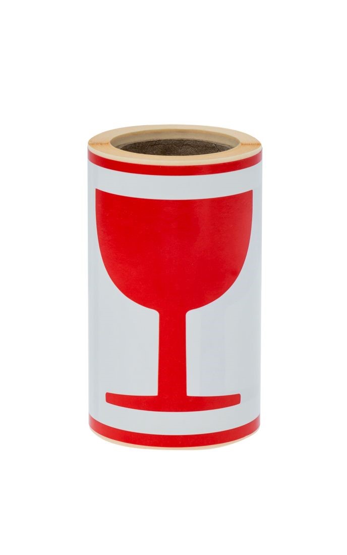 naklejka ostrzegawcza uwaga szkło infografika